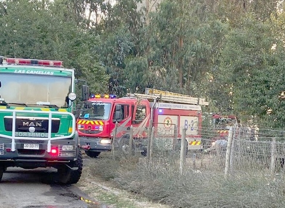 Comuna de Retiro:  Incendio en sector Ajial obligó a un amplio despliegue de bomberos 