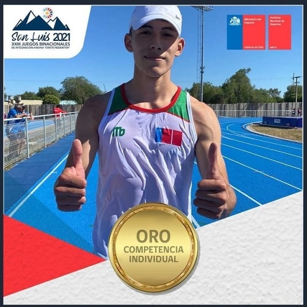 Primera medalla de oro:linarense Benjamín Aravena sumó primera alegría para el Maule Sur en los Juegos Binacionales en San Luis, Argentina 