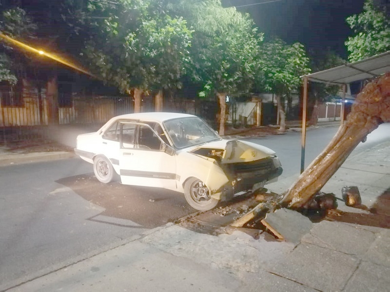 Choque de vehículo contra árbol movilizó a Bomberos de Linares