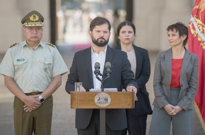 Presidente Gabriel  Boric: “la ciudadanía nos exige acción para ponerle freno a esta delincuencia”