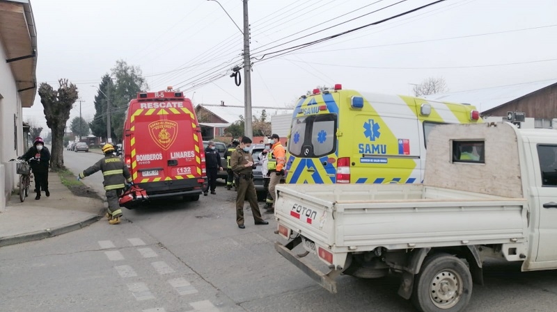 Linares: Nuevo accidente de tránsito movilizó a bomberos en sector céntrico