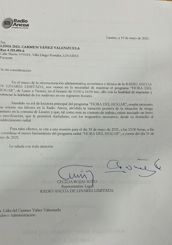Declaración Pública de Radio Ancoa de Linares