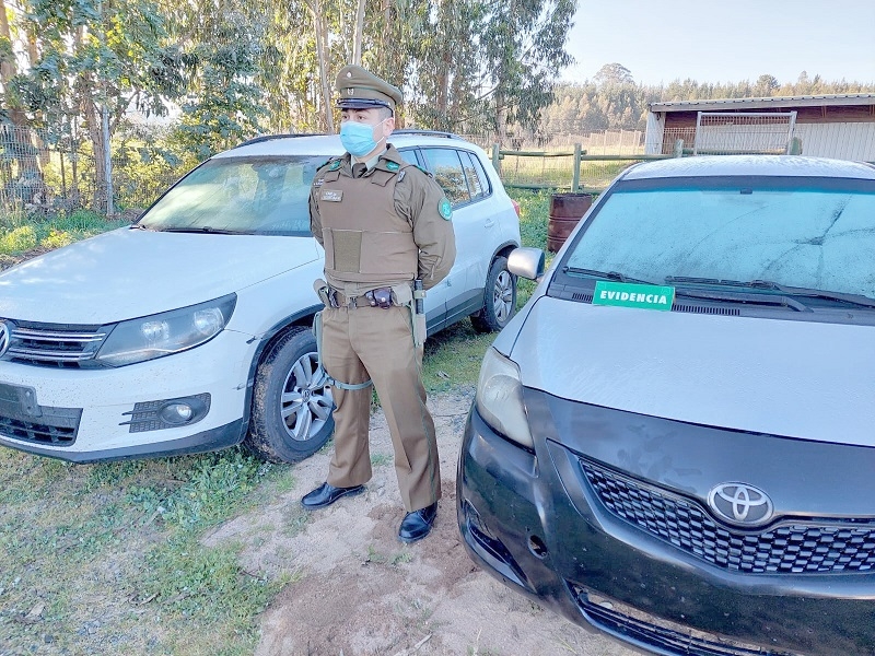 Pelluhue: Carabineros recuperó 3 vehículos sustraídos desde una Automotora en Linares