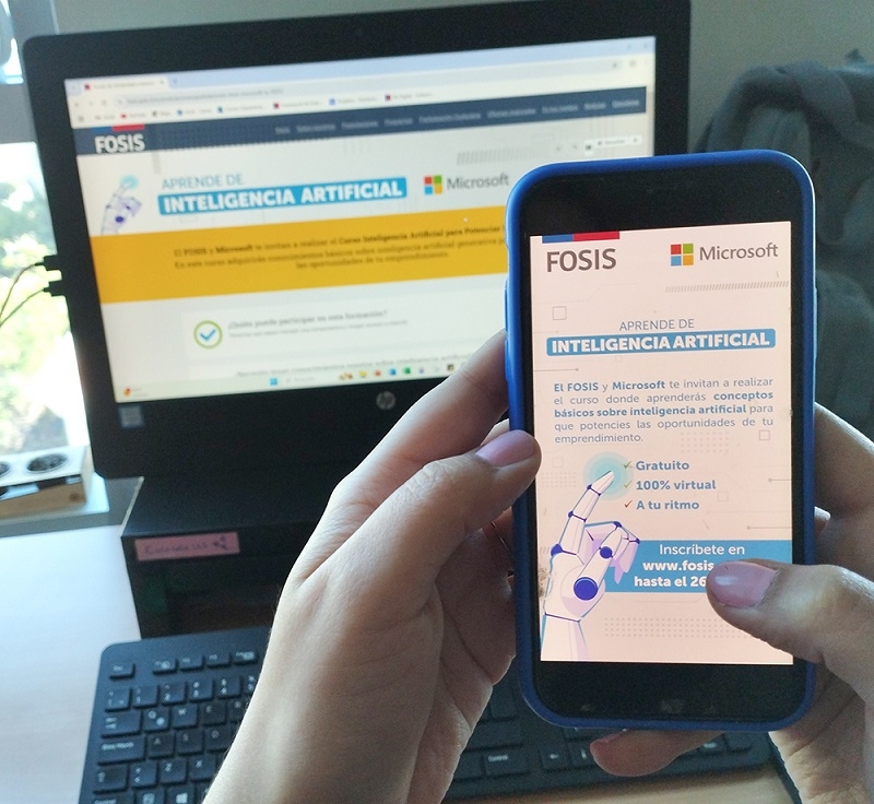 El FOSIS y Microsoft abren 10 mil cupos para capacitar a emprendedores en inteligencia artificial