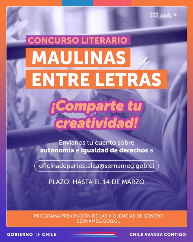 SernamEG Maule anuncia Primer Concurso Literario en el contexto del Día Internacional de la Mujer