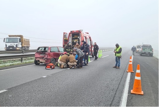 Linares: Dos accidentes de tránsito movilizaron a Bomberos a la Ruta 5 Sur