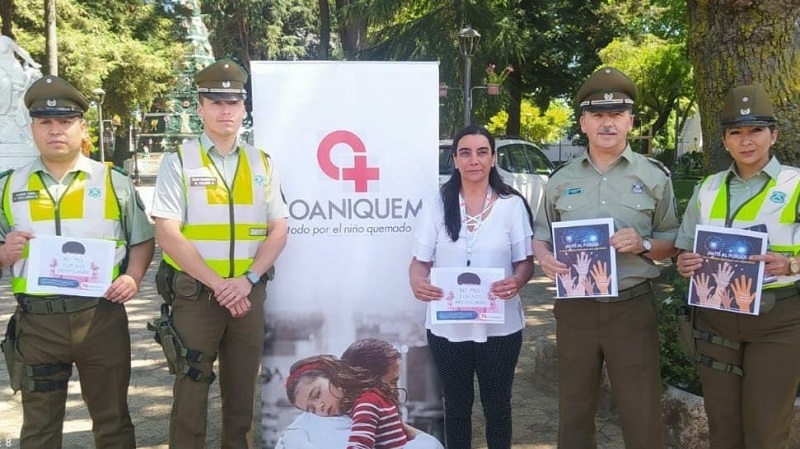 Linares: Carabineros y Coaniquem impulsan campaña no más fuegos artificiales