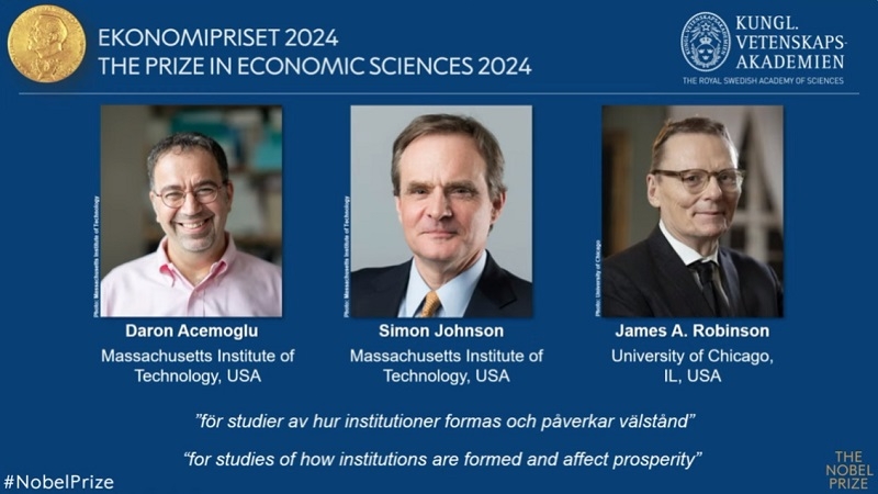 Nobel de Economía para Acemoglu, Johnson y Robinson