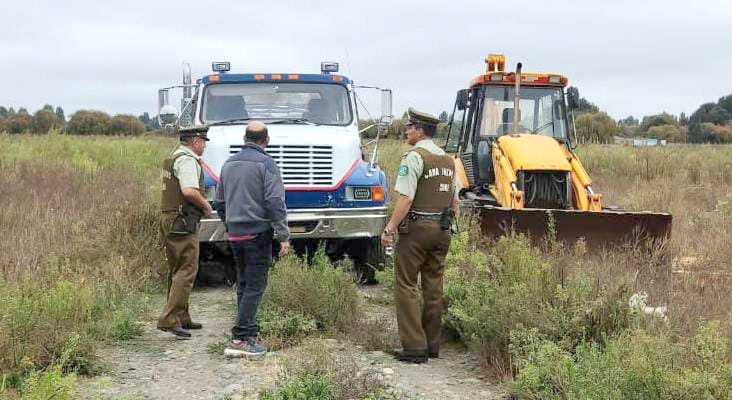 Longaví: Carabineros recuperó un camión y una retroexcavadora robados de la Región del Biobío