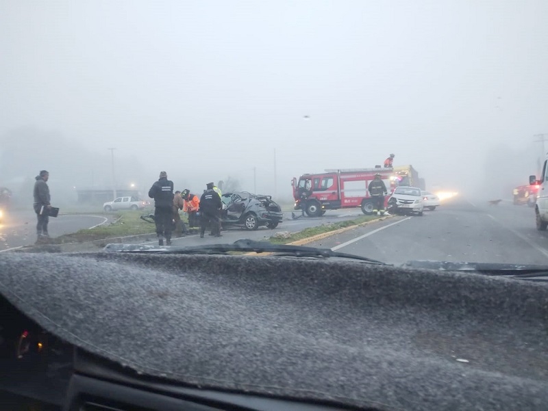 San Javier: múltiple colisión activó rescate vehicular en Ruta L30M