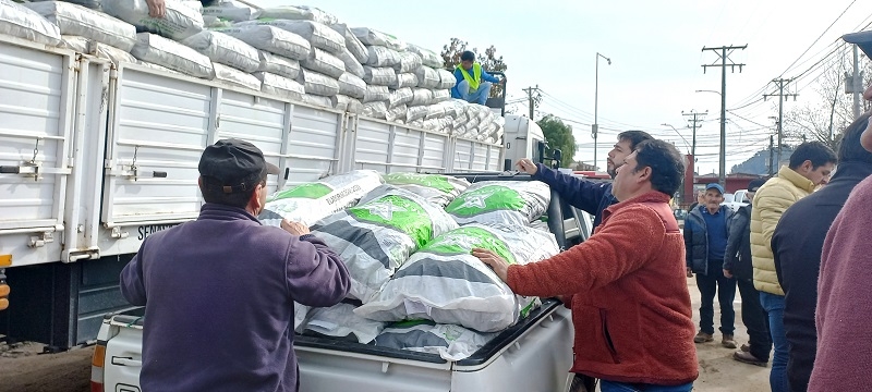  INDAP Maule ha entregado 675 toneladas de cubos de alfalfa a usuarios(as) afectado por temporal y desborde de ríos