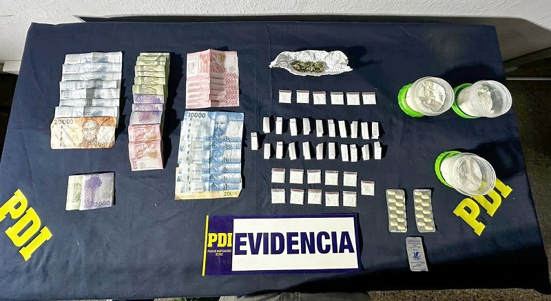 Dos detenidos por la PDI en Los Niches por venta y distribución de drogas