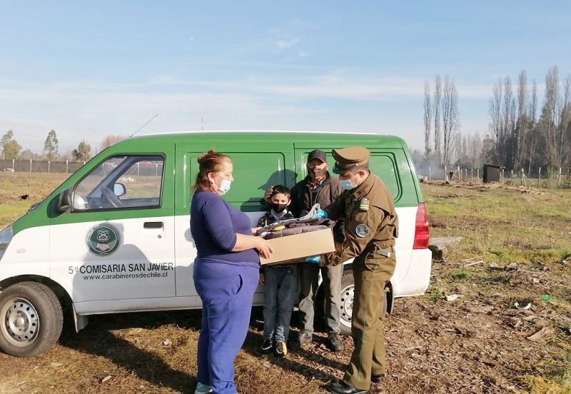 San Javier: Carabineros entrega ayuda a niño de sector El Paso