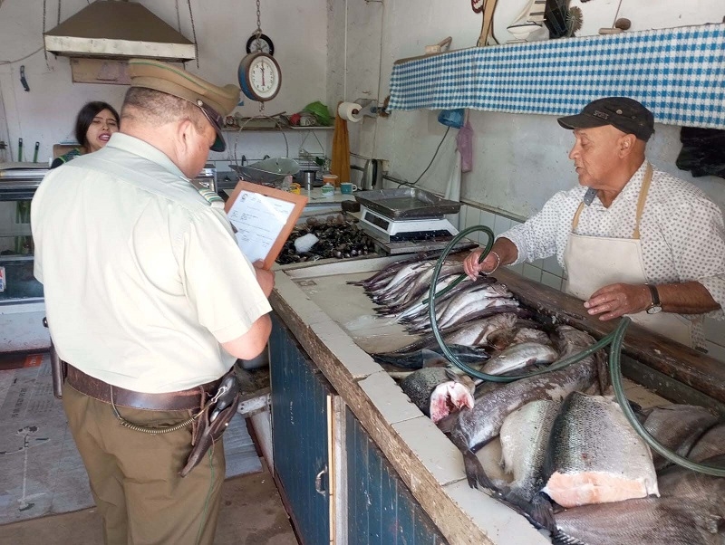 San Javier: Carabineros fiscalizó pescaderías habilitadas en Semana Santa