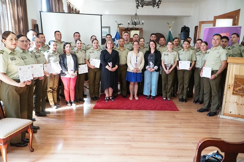 Sernameg Maule certificó a más de 100 Carabineros de la región en técnicas para abordar la Violencia contra la Mujer