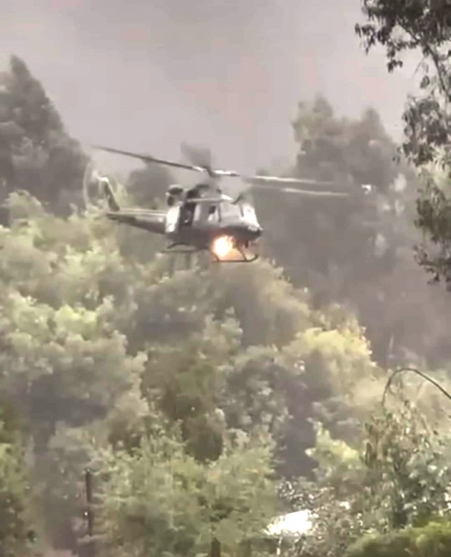 Helicóptero de la FACH se sumó a labores de rescate en precordillera de Linares