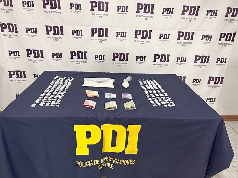 PDI y Fiscalía lograron prisión preventiva de dos imputados en Parral incautando droga y dinero en efectivo