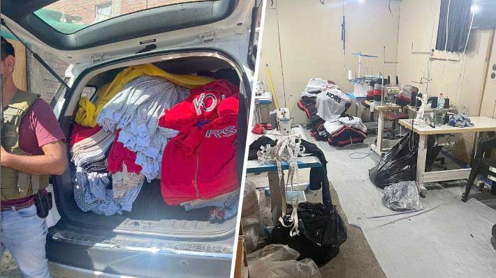 Detienen a dos personas extranjeras en campamento "Nuevo Amanecer" de Cerrillos por fábrica de ropa falsificada