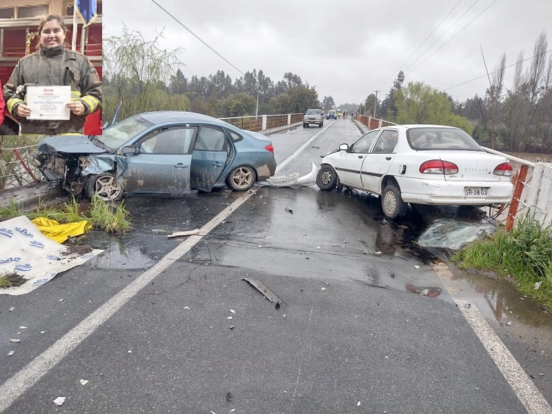  Yerbas Buenas: voluntaria de Bomberos falleció en colisión de 2 automóviles en acceso a Puente Putagán