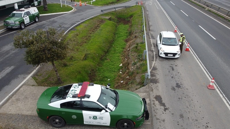 Carabineros: 110 mil controles, 29 detenidos, 250 infracciones y una persona fallecida en fin de semana largo en el Maule