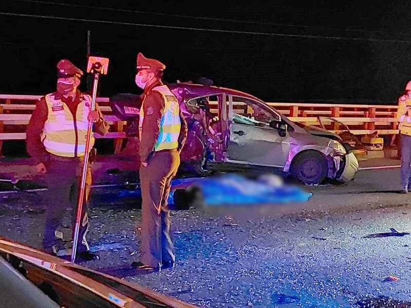 Longaví: dos fallecidos en colisión múltiple en puente Longaví