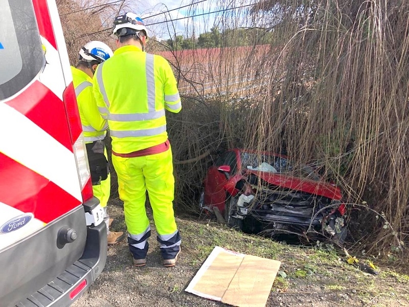 Vehículo volcó en Ruta 5 cerca de Linares