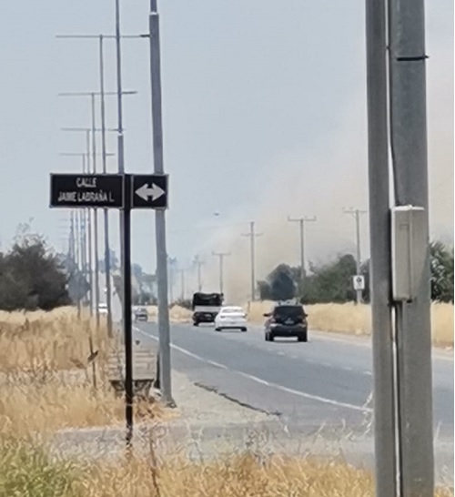 Linares: Bomberos controló incendio de pastizales en sector nororiente